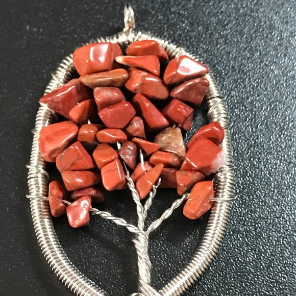 2 1/8" Red Jasper Tree of Life Pendant - Picture 4 of 5
